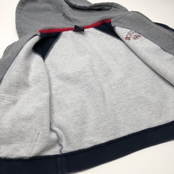 NAUTICA Jeans Grey Navy Varsity Fleece Lined Full Zip-up Toddler Hoodie SIZE 4T - Picture 8 of 13
